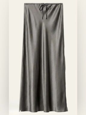 NWT Topshop Gray Satin Maxi Skirt Size 4